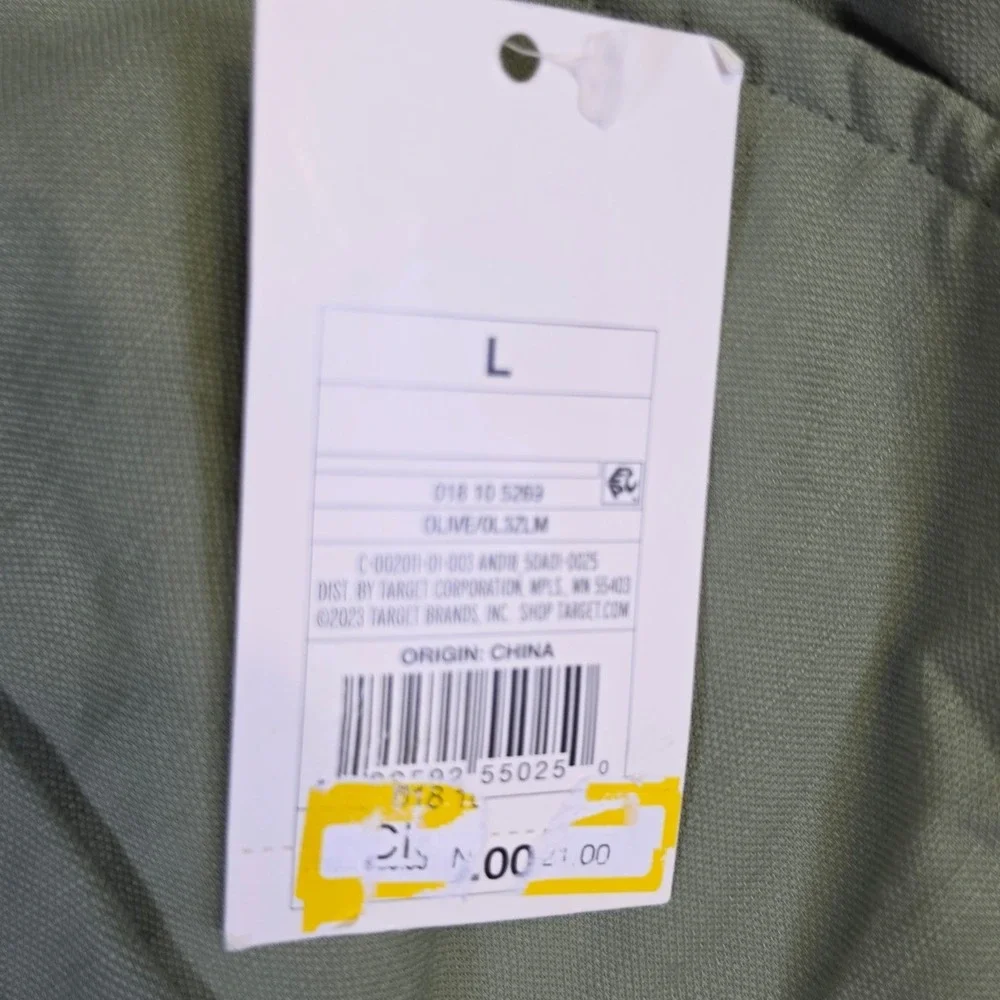 A New Day Olive Green High-Rise Pleated Tapered Pants Size L NWT